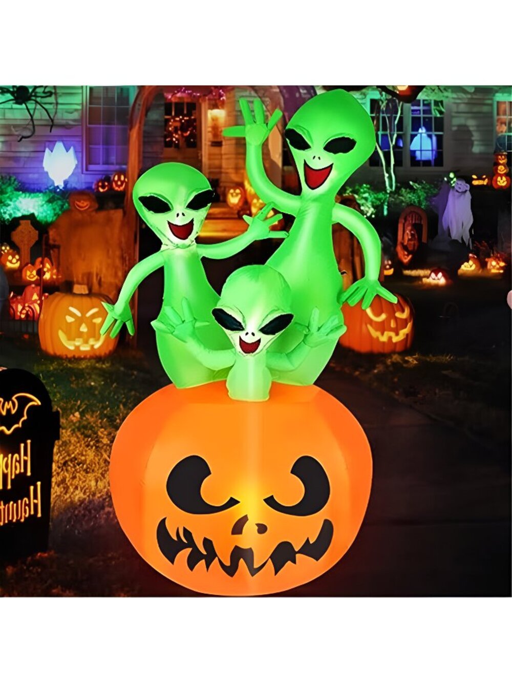 6FT Halloween Inflatable Pumpkin Alien Decorations Outdoor